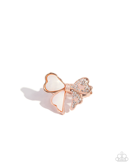 BOW-stopper - Rose Gold Ring - Paparazzi - Dare2bdazzlin N Jewelry
