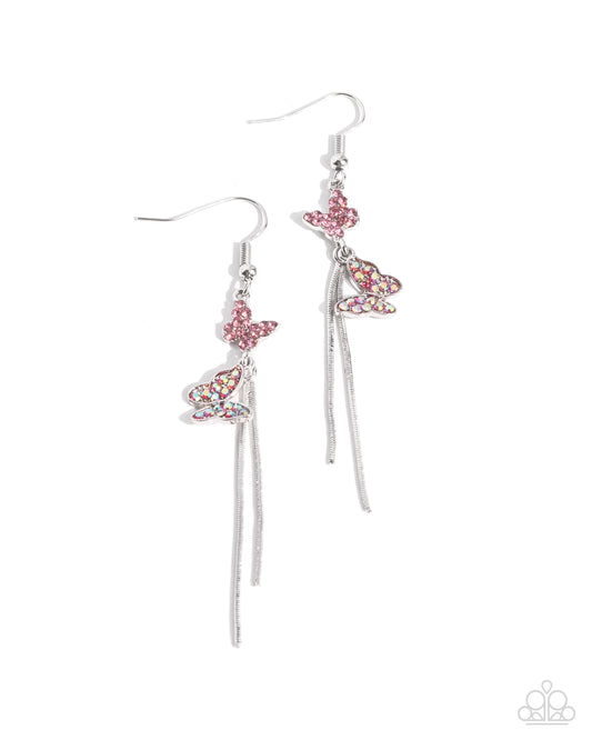 Aerial Affection - Pink Earring - Paparazzi - Dare2bdazzlin N Jewelry
