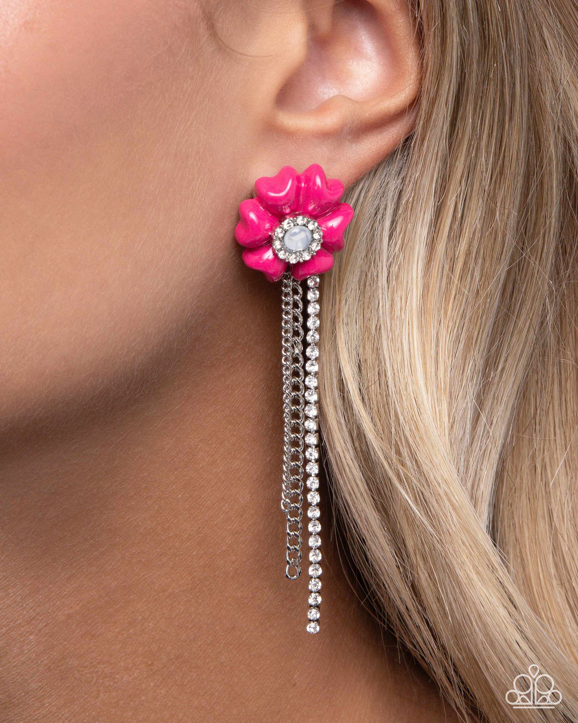 Floral Fuel - Pink Post Earring - Paparazzi - Dare2bdazzlin N Jewelry