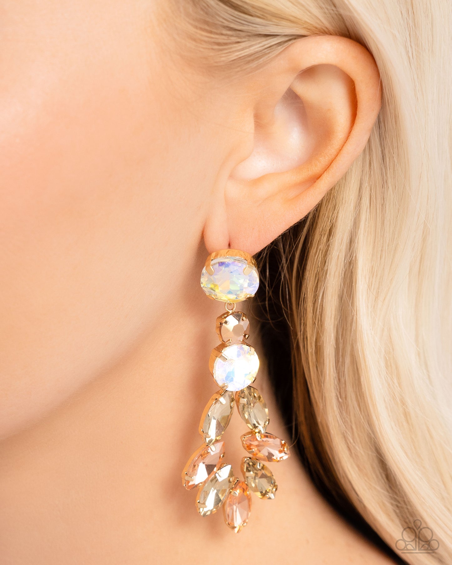 Cascading Cache - Gold Post Earring - Paparazzi - Dare2bdazzlin N Jewelry
