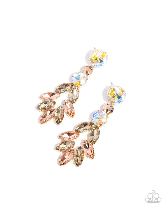 Cascading Cache - Gold Post Earring - Paparazzi - Dare2bdazzlin N Jewelry