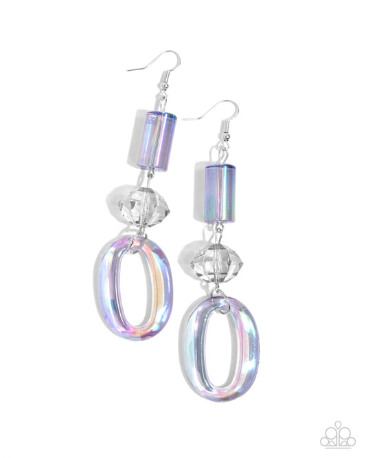 Iridescent Infatuation - Silver Earring - Paparazzi - Dare2bdazzlin N Jewelry