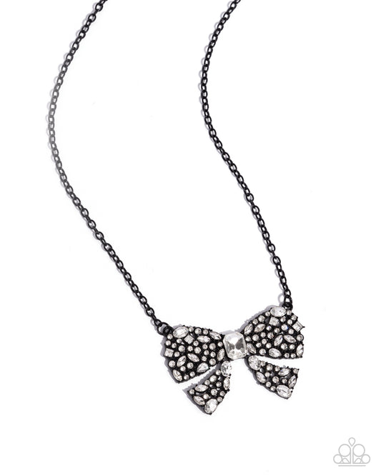 Bewitching Bow - Black Necklace - Paparazzi - Dare2bdazzlin N Jewelry