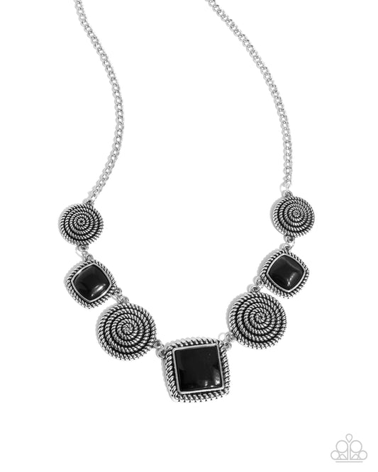 Spiral Sass - Black Necklace - Paparazzi - Dare2bdazzlin N Jewelry