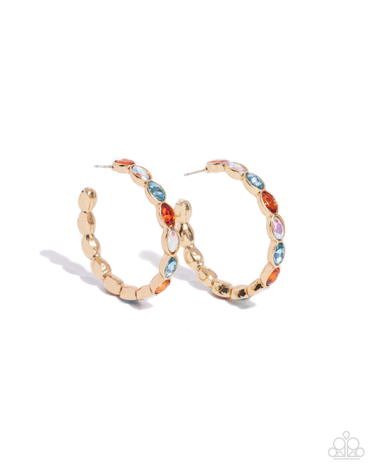 Pressing Princess - Gold Hoop Earring - Paparazzi - Dare2bdazzlin N Jewelry