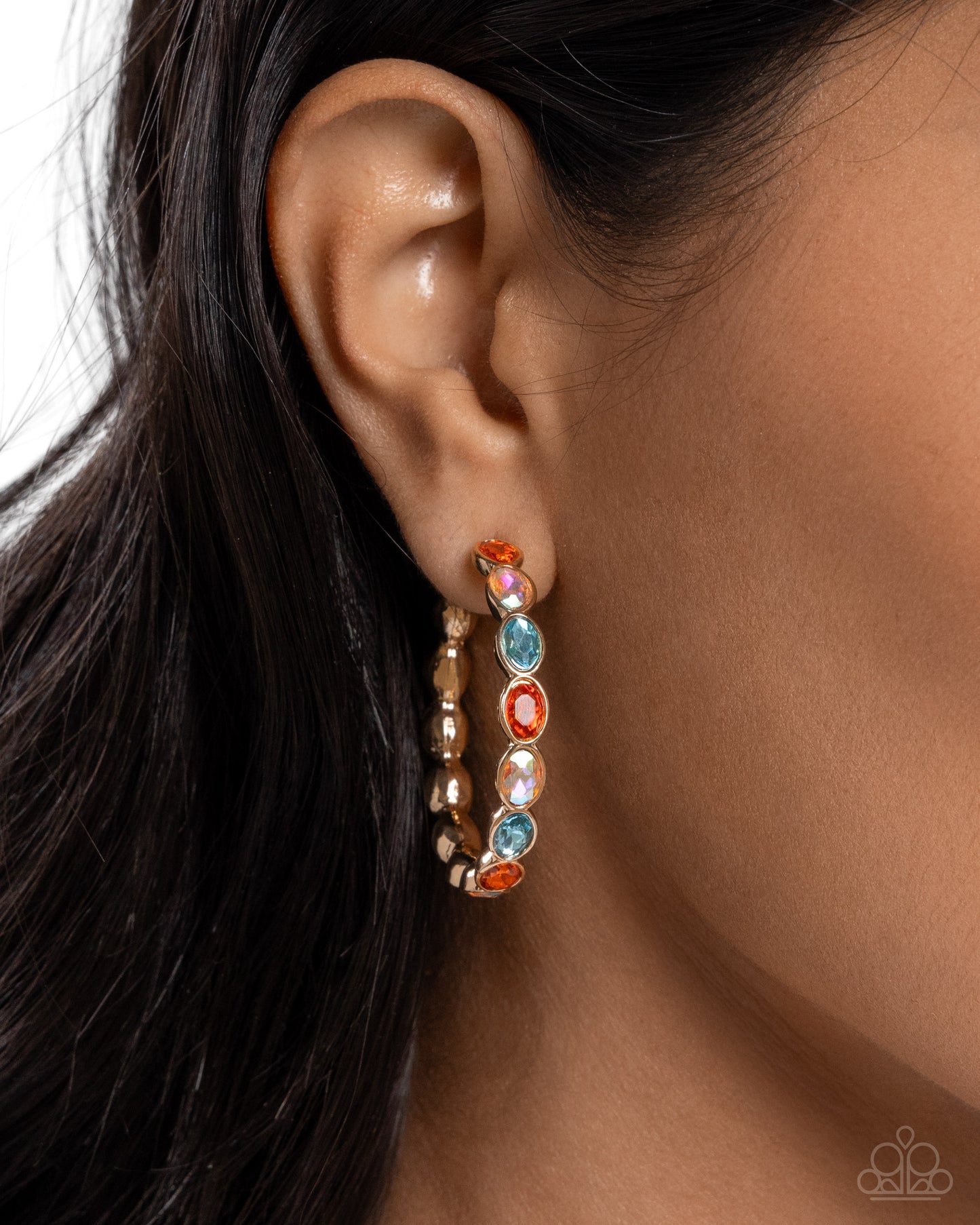 Pressing Princess - Gold Hoop Earring - Paparazzi - Dare2bdazzlin N Jewelry