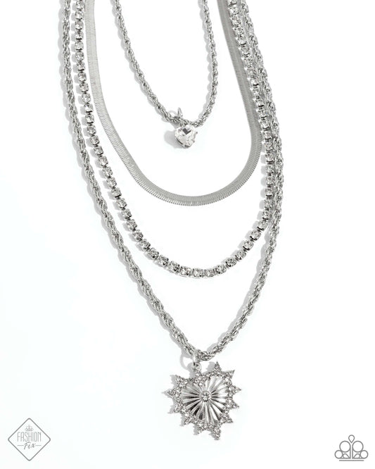 Excessive Embellishment - White Necklace - Paparazzi - Dare2bdazzlin N Jewelry