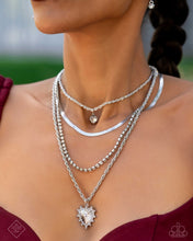 Load image into Gallery viewer, Excessive Embellishment - White Necklace - Paparazzi
