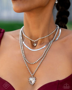 Excessive Embellishment - White Necklace - Paparazzi