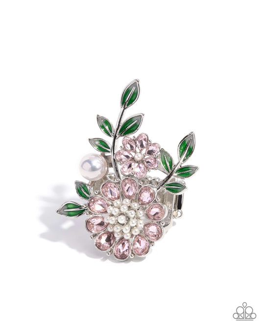 Budding Bling - Pink Ring - Paparazzi - Dare2bdazzlin N Jewelry