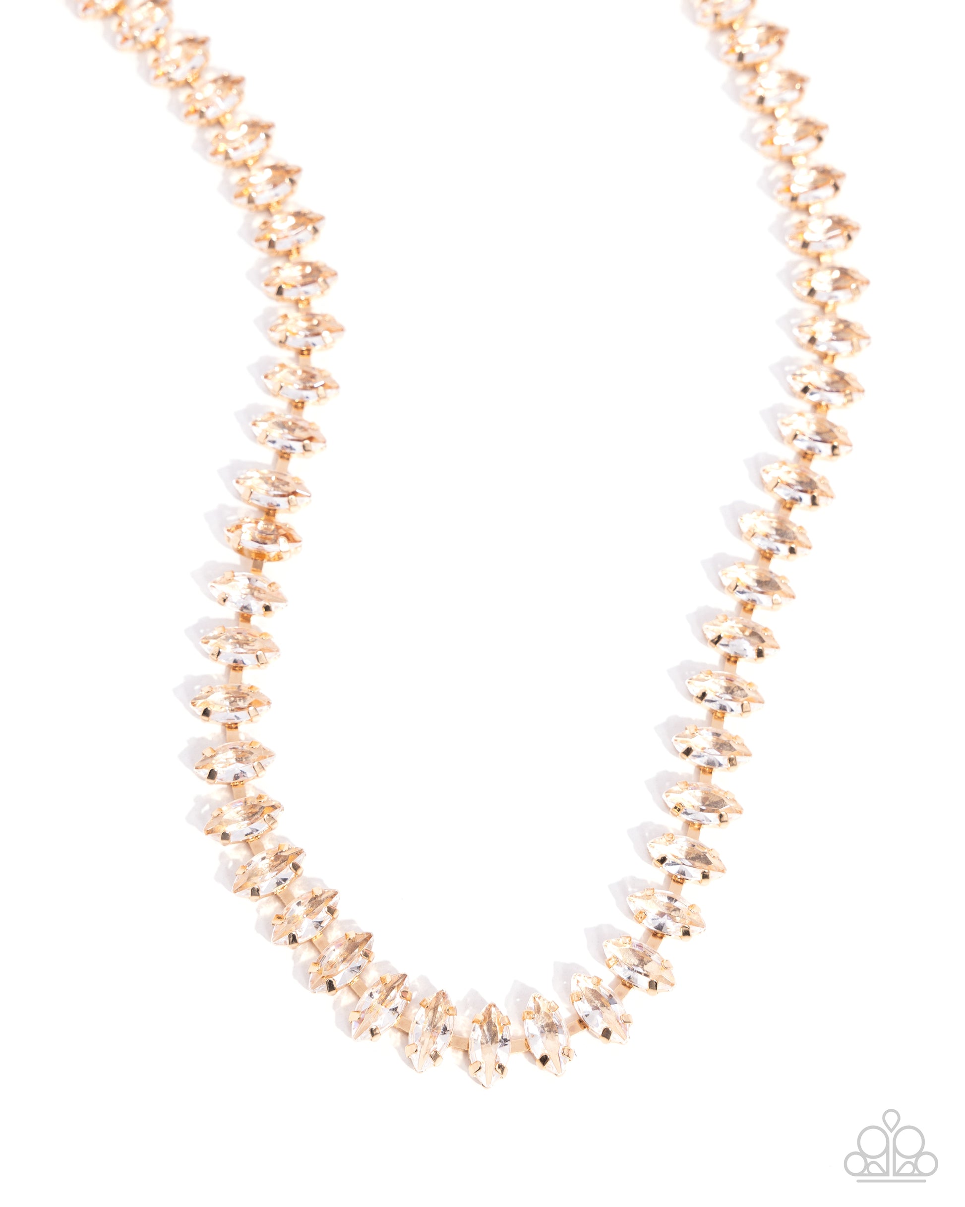 Glittery Genre - Gold Necklace - Paparazzi - Dare2bdazzlin N Jewelry