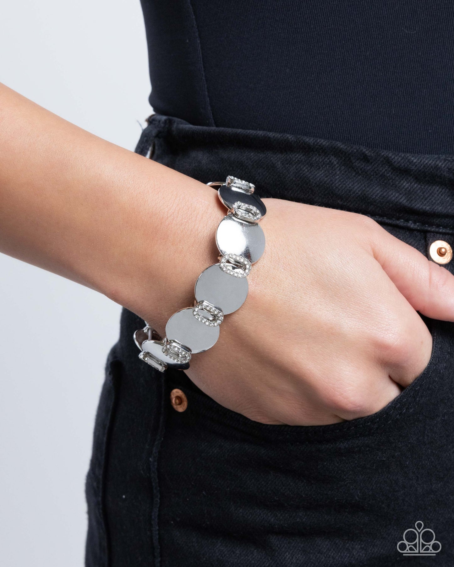 Shimmery Sneak Peek - White Bracelet - Paparazzi - Dare2bdazzlin N Jewelry