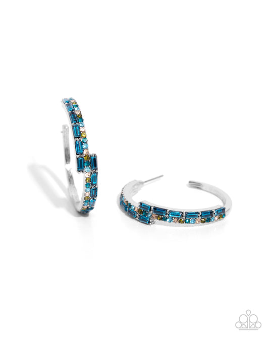 Ritzy Reputation - Blue Hoop Earring - Paparazzi - Dare2bdazzlin N Jewelry