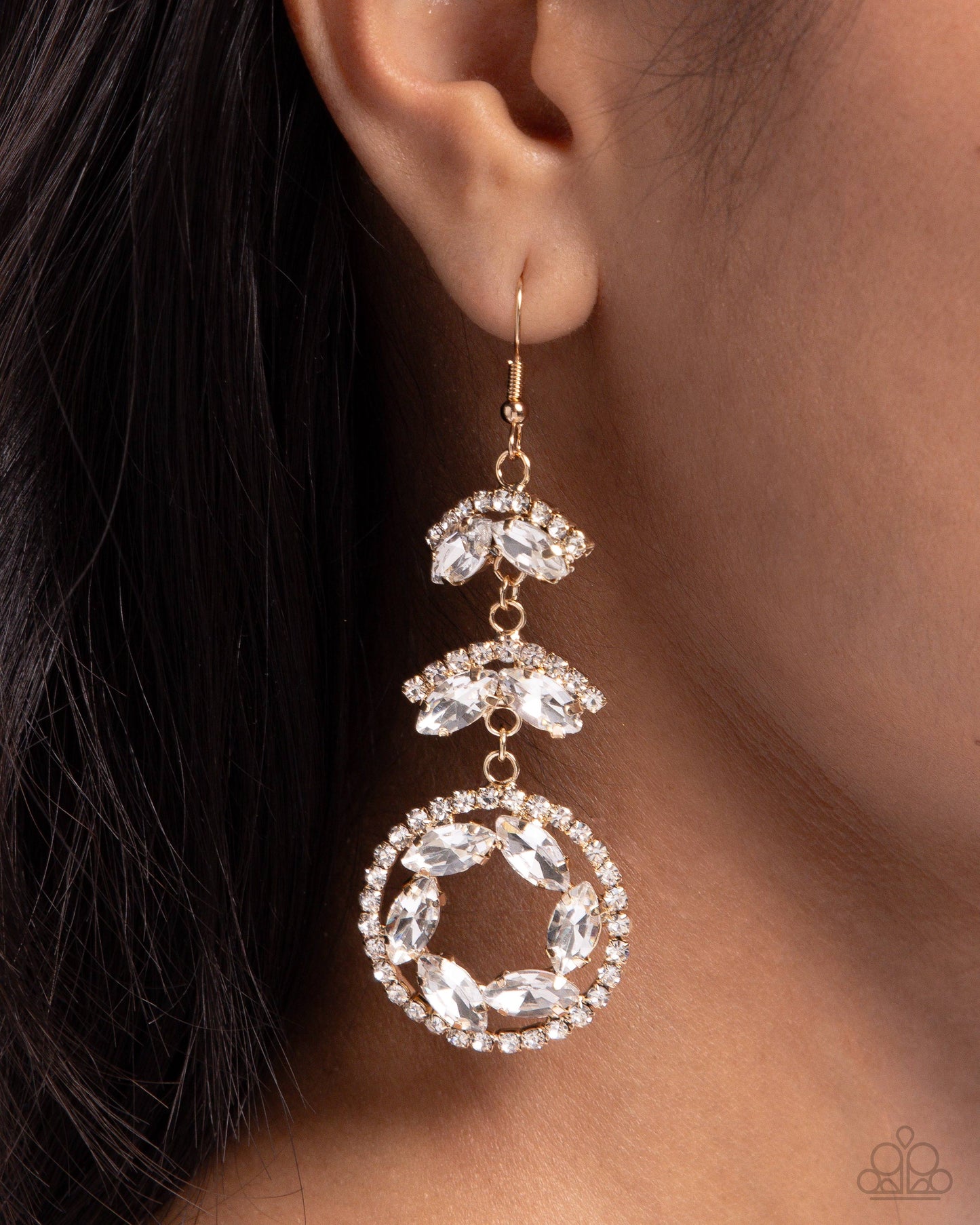 Polished Pattern - Gold Earring - Paparazzi - Dare2bdazzlin N Jewelry