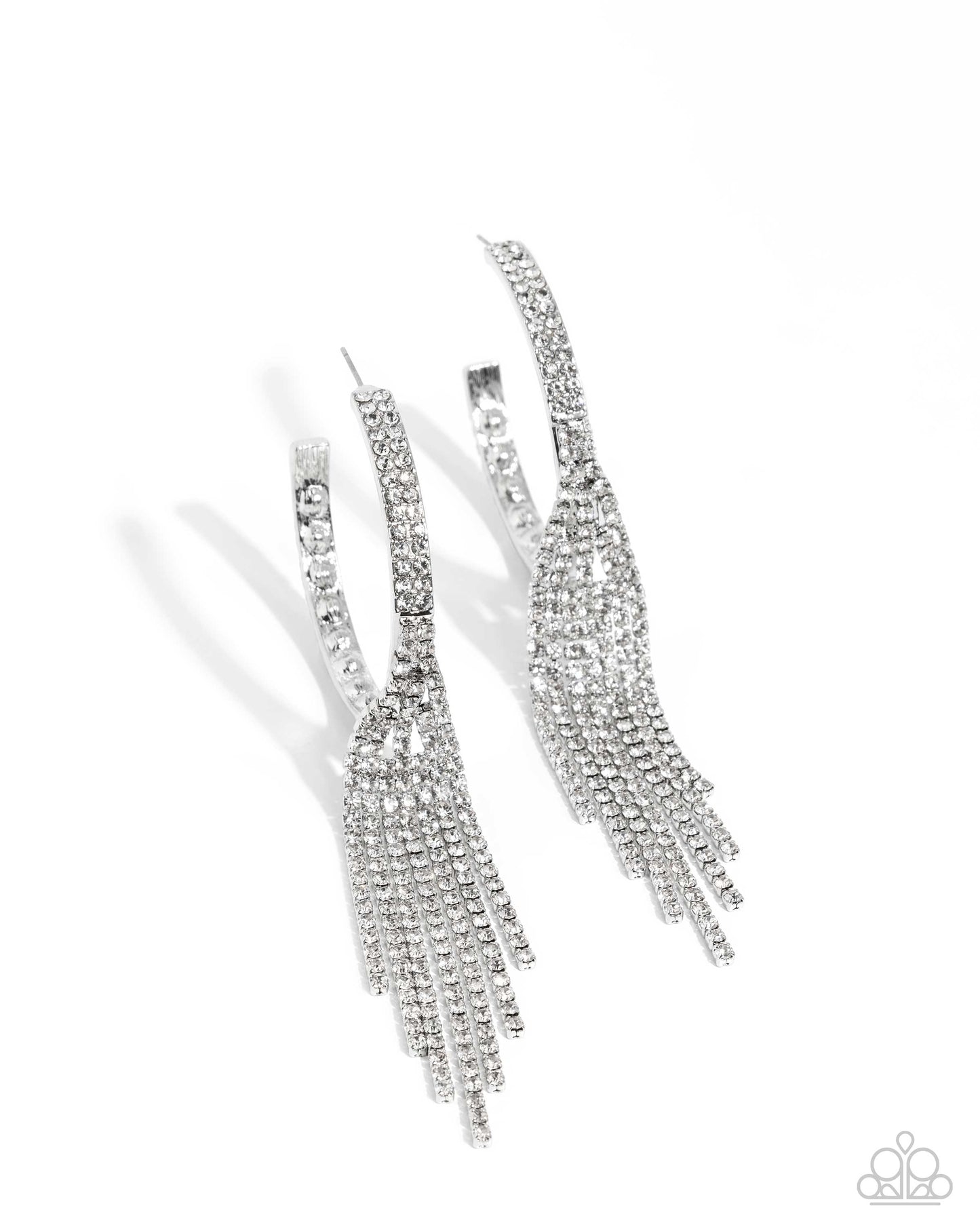 Jaw-Dropping Jubilee - White Hoop Earring - Paparazzi - Dare2bdazzlin N Jewelry