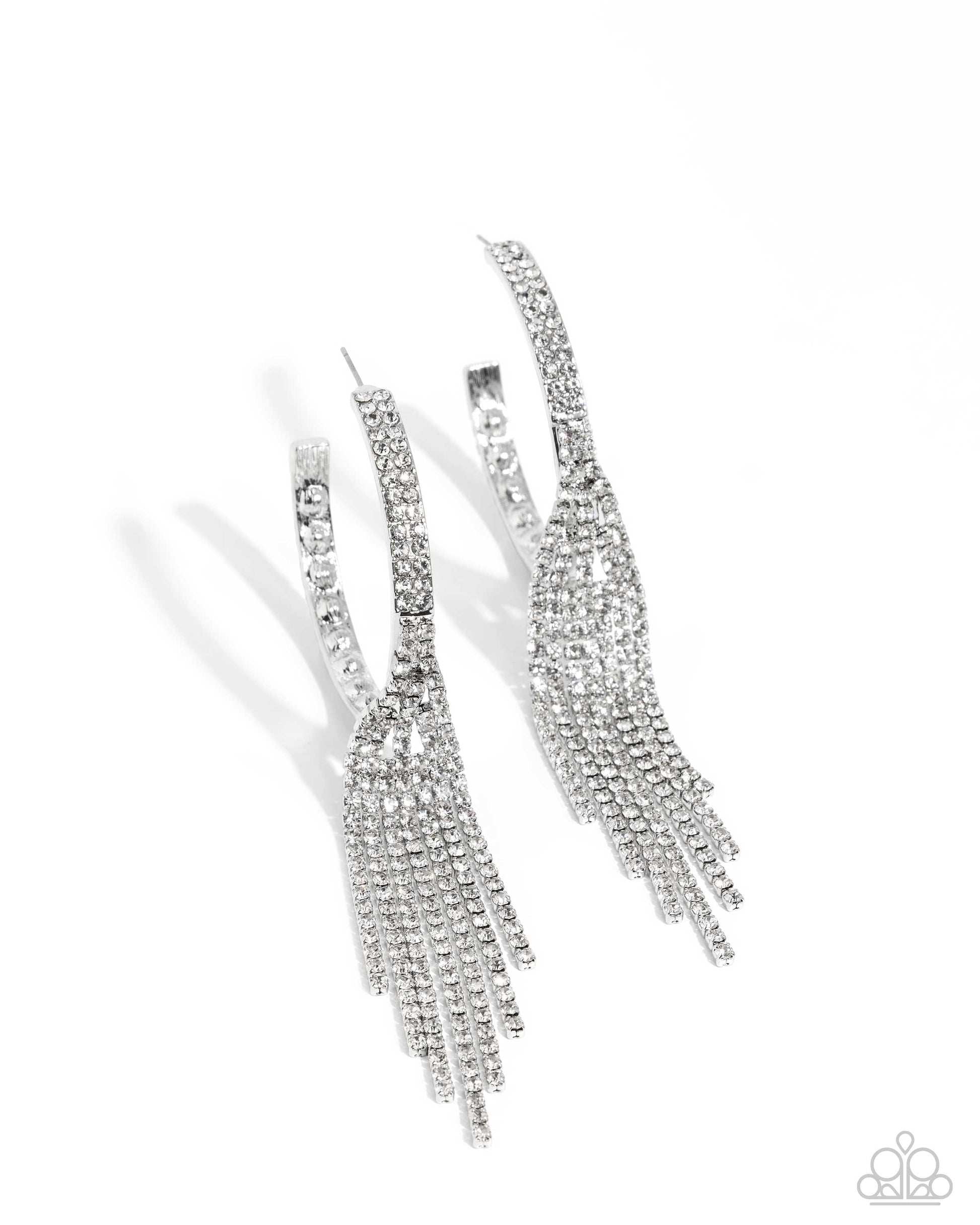 Jaw-Dropping Jubilee - White Hoop Earring - Paparazzi - Dare2bdazzlin N Jewelry