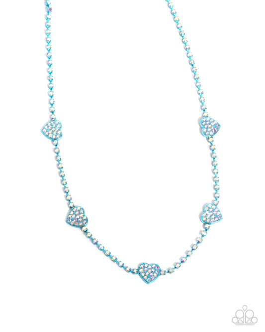 Homecoming Hearts - Blue Necklace - Paparazzi - Dare2bdazzlin N Jewelry