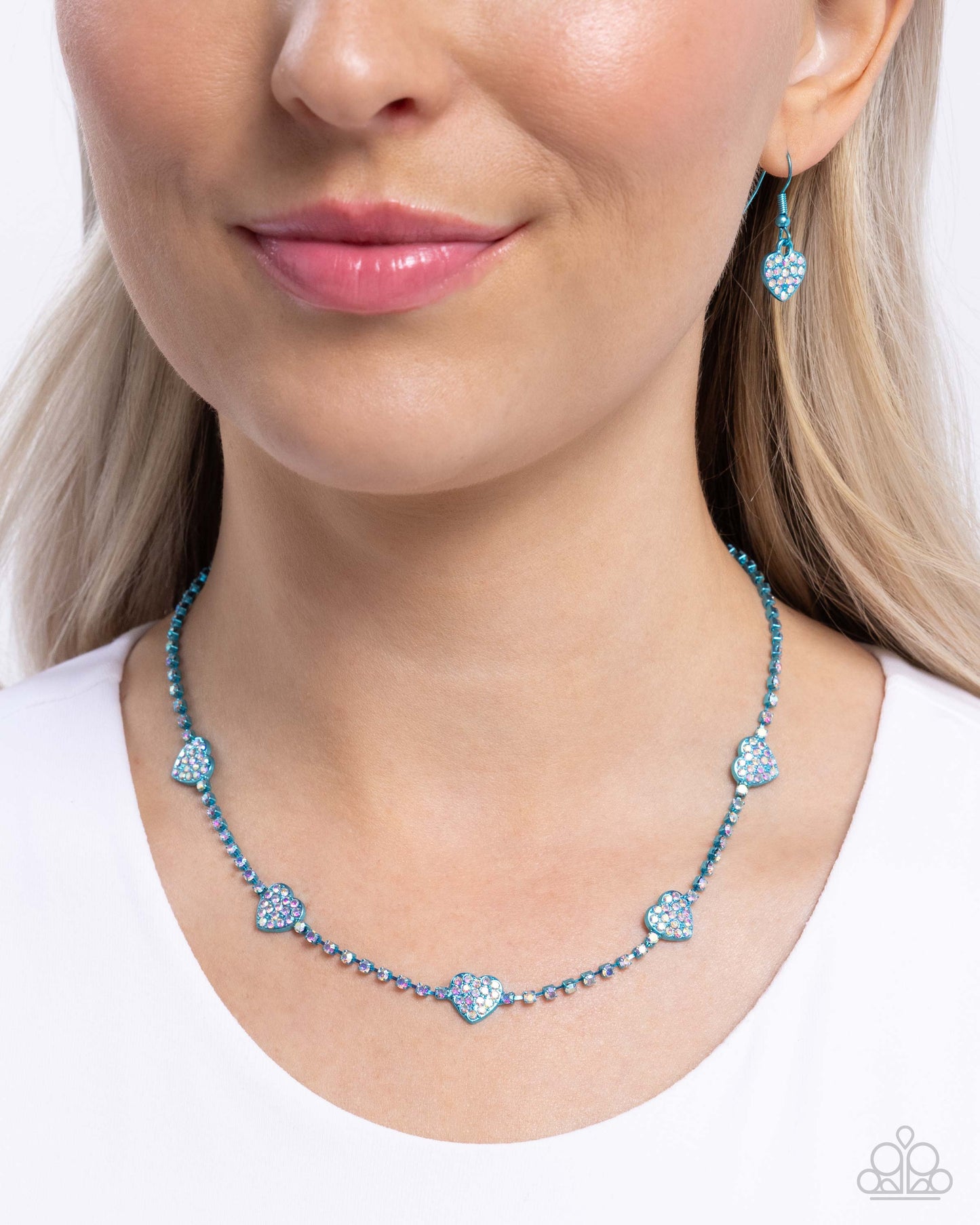 Homecoming Hearts - Blue Necklace - Paparazzi - Dare2bdazzlin N Jewelry
