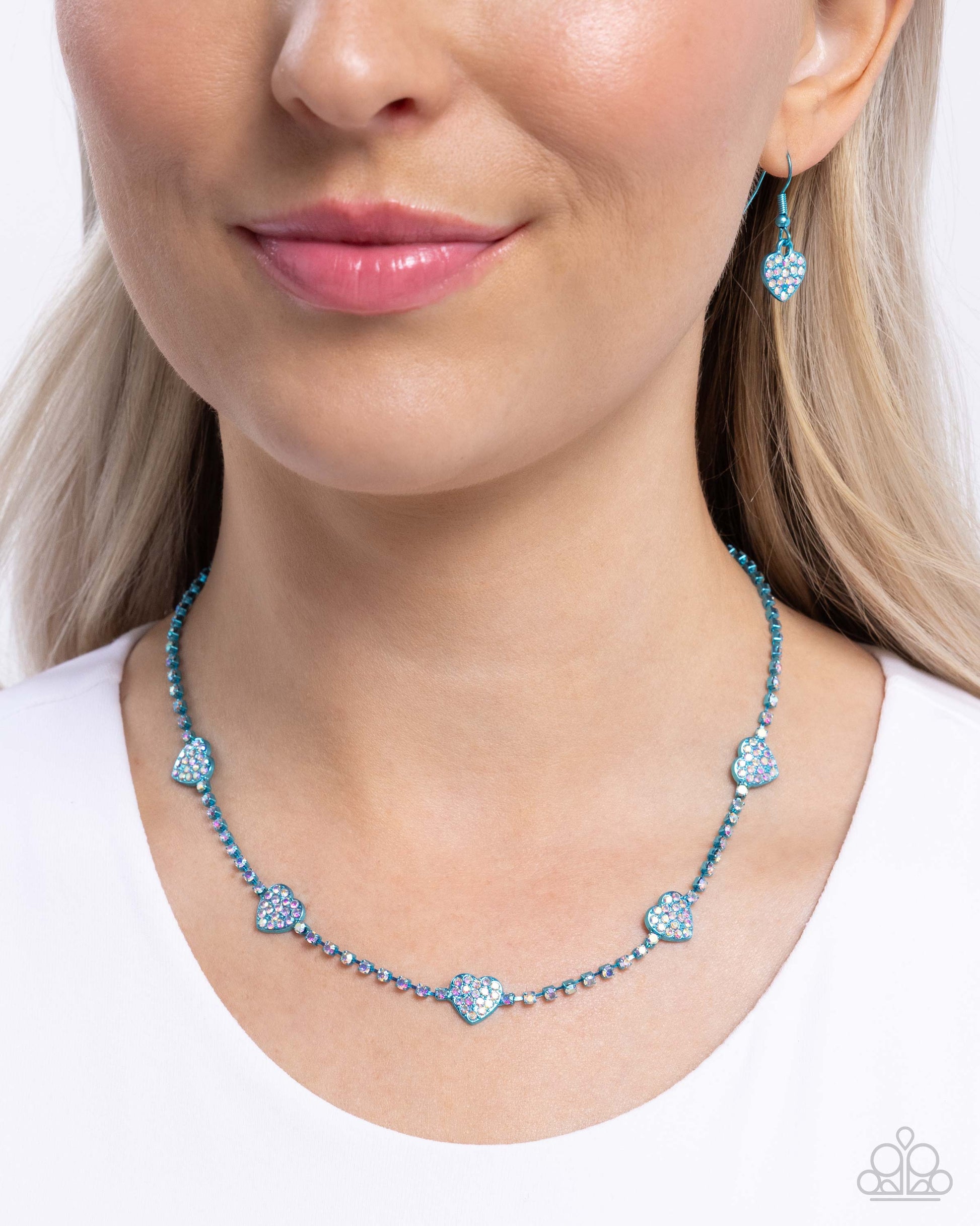 Homecoming Hearts - Blue Necklace - Paparazzi - Dare2bdazzlin N Jewelry