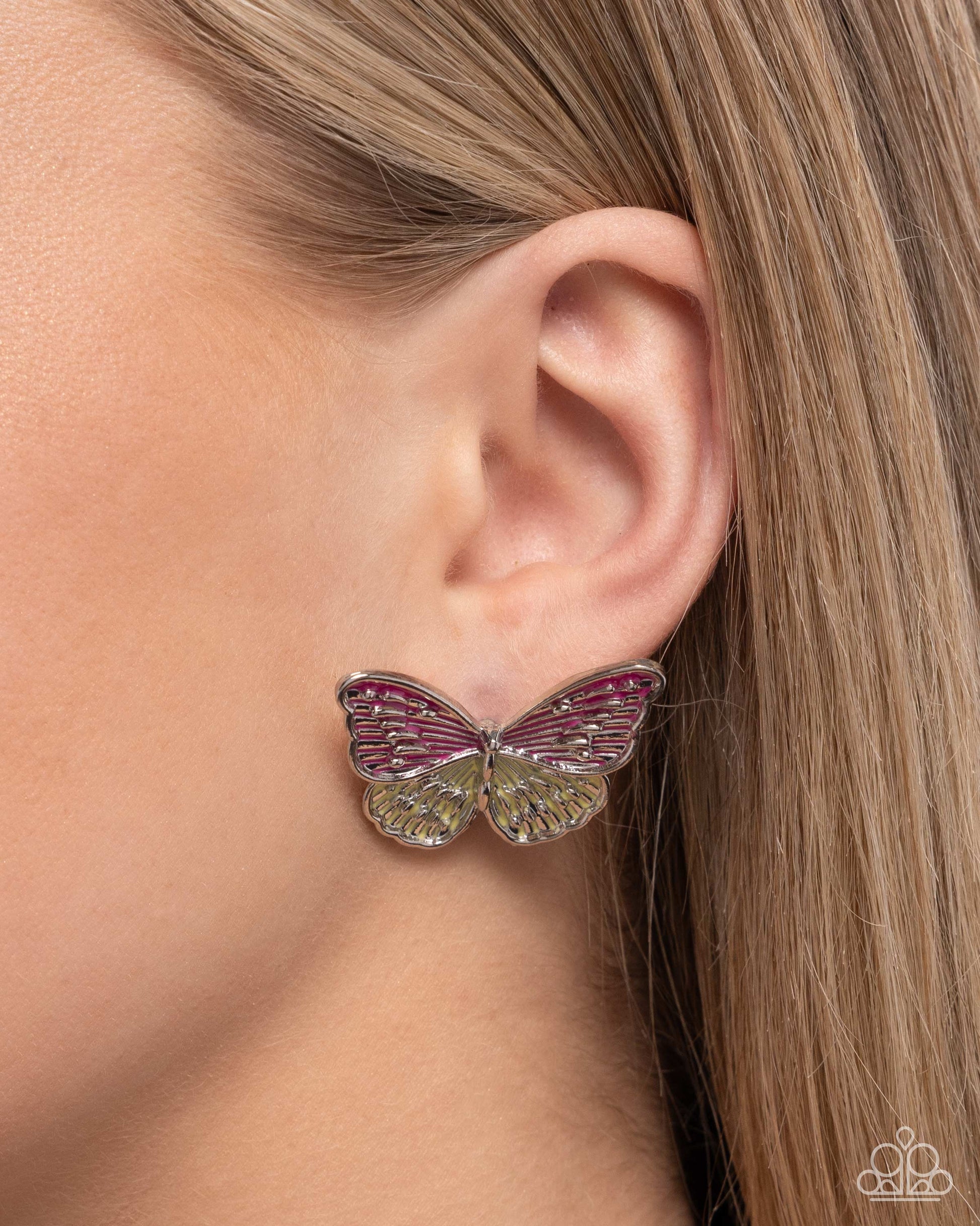 Aerial Appreciation - Pink Post Earring - Paparazzi - Dare2bdazzlin N Jewelry