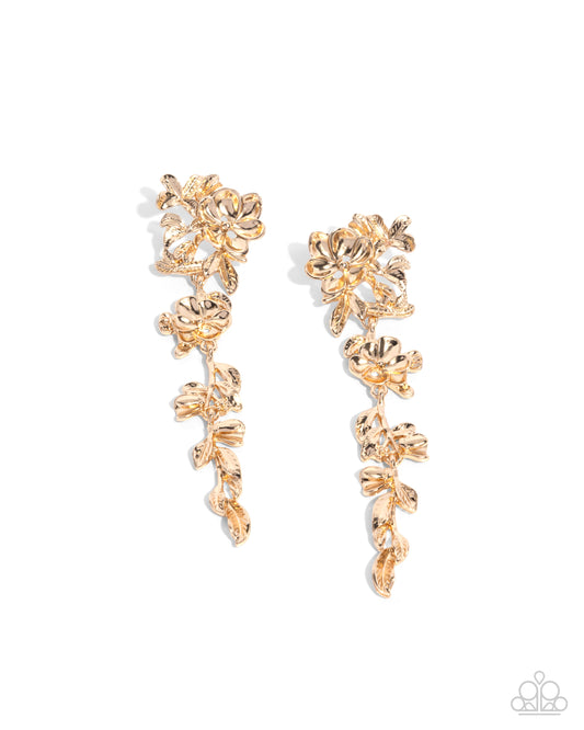 Generous Garden - Gold Post Earring - Paparazzi - Dare2bdazzlin N Jewelry