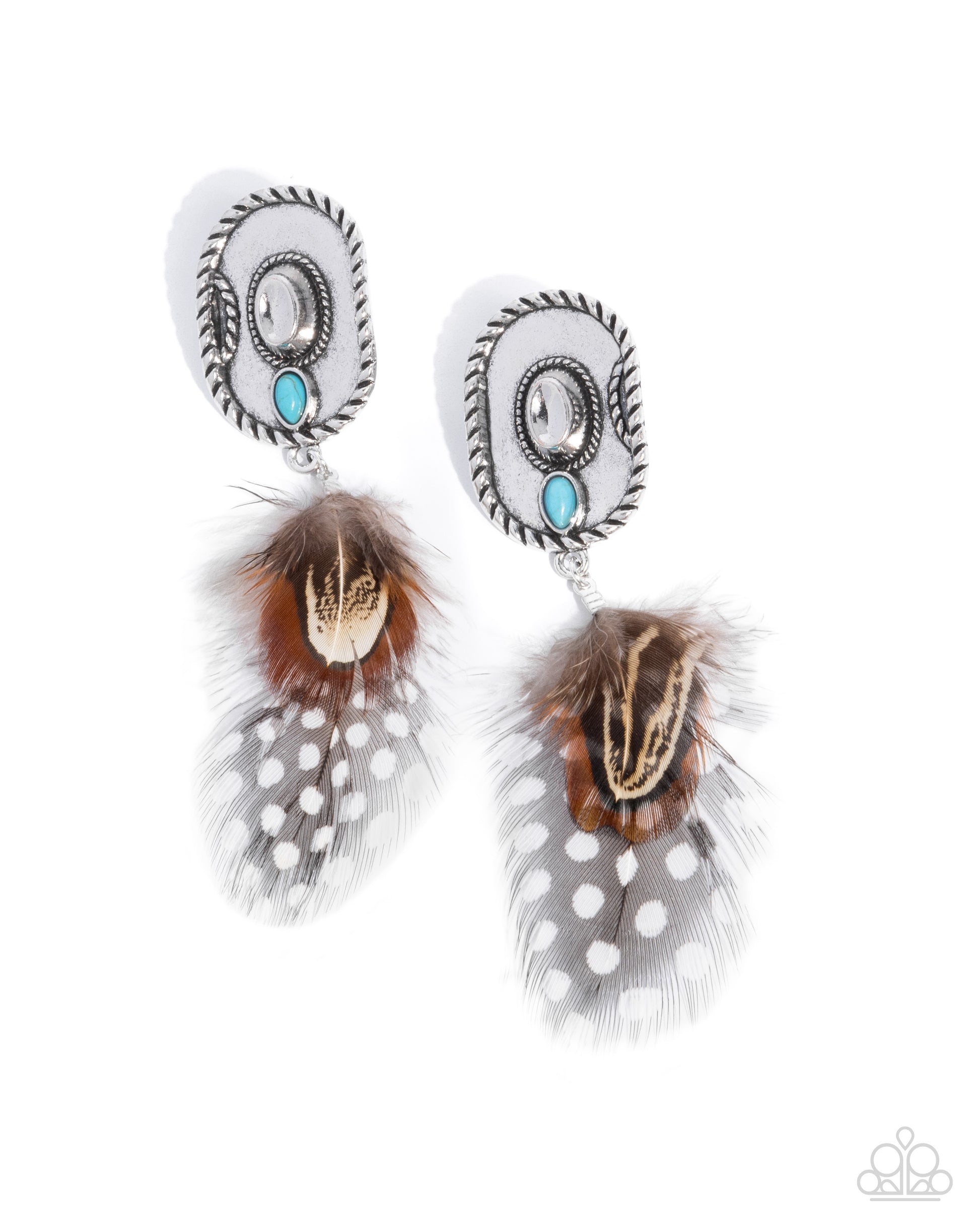 Feathered Fairy Tale - Brown Post Earring - Paparazzi - Dare2bdazzlin N Jewelry