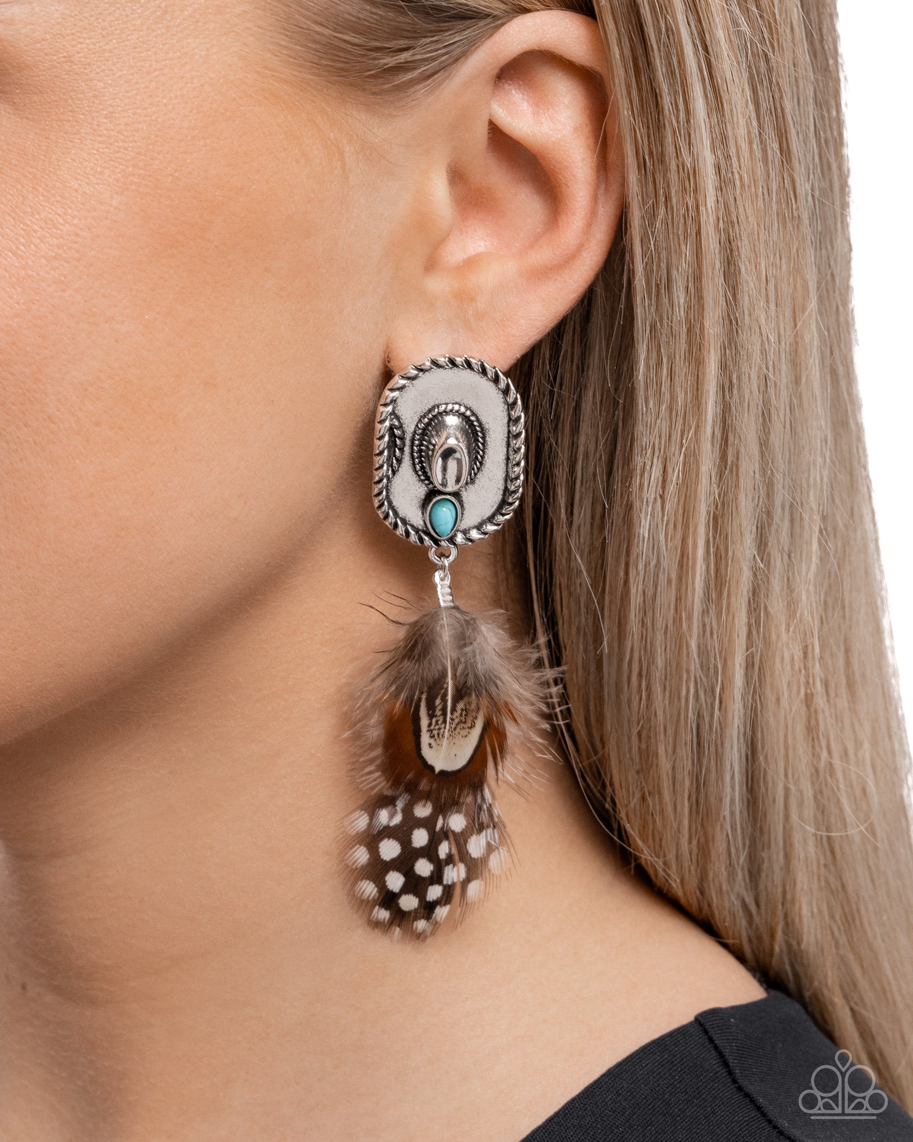 Feathered Fairy Tale - Brown Post Earring - Paparazzi - Dare2bdazzlin N Jewelry