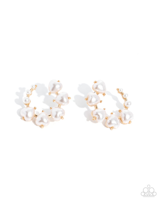 Castle Courting - Gold Post Earring - Paparazzi - Dare2bdazzlin N Jewelry