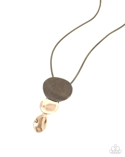 Cascading Commercial Brass Necklace - Paparazzi - Dare2bdazzlin N Jewelry