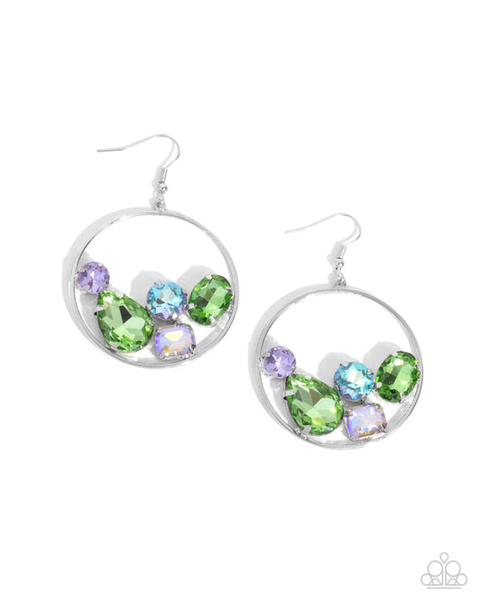 Treasure Timbre - Green Earring - Paparazzi - Dare2bdazzlin N Jewelry