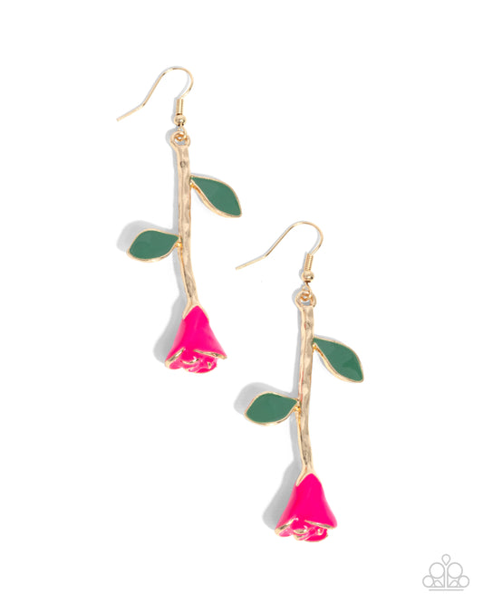 Rose Reality - Pink Earring - Paparazzi - Dare2bdazzlin N Jewelry