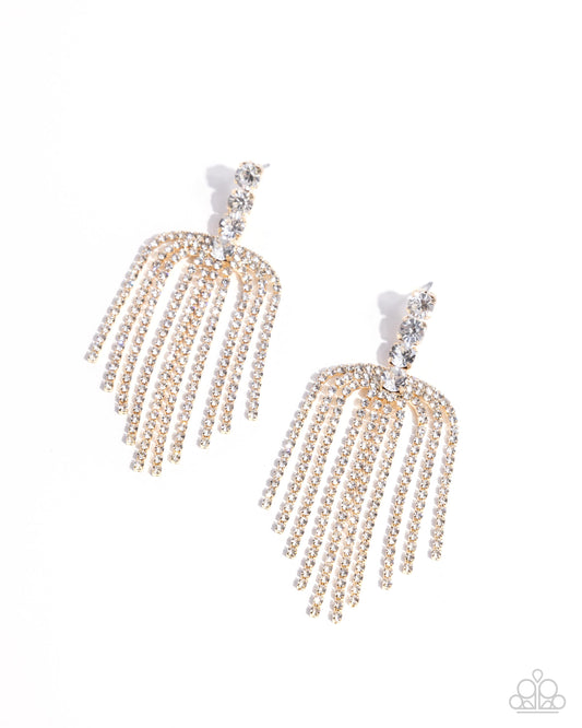 Tapered Twilight - Gold Post Earring - Paparazzi - Dare2bdazzlin N Jewelry