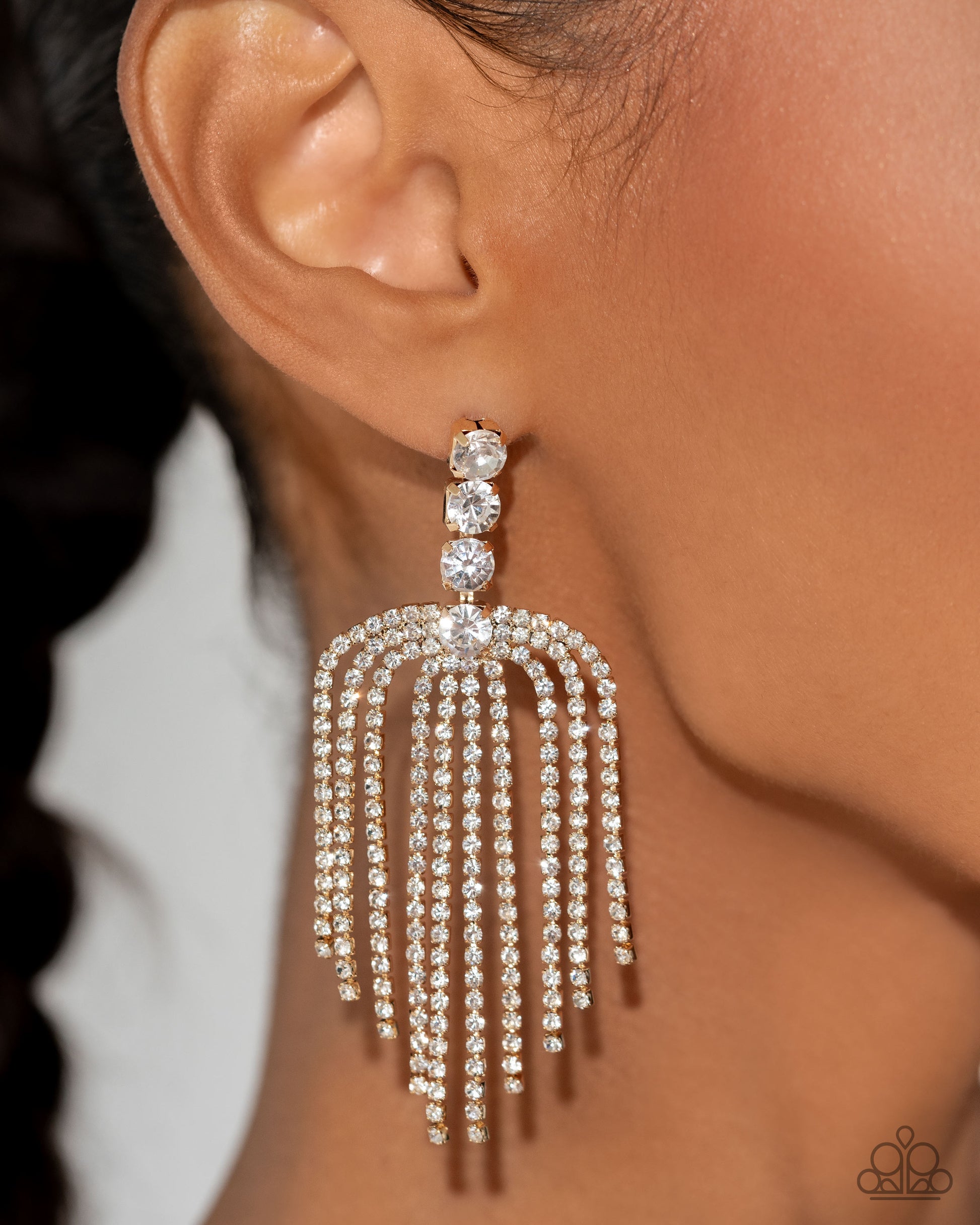 Tapered Twilight - Gold Post Earring - Paparazzi - Dare2bdazzlin N Jewelry