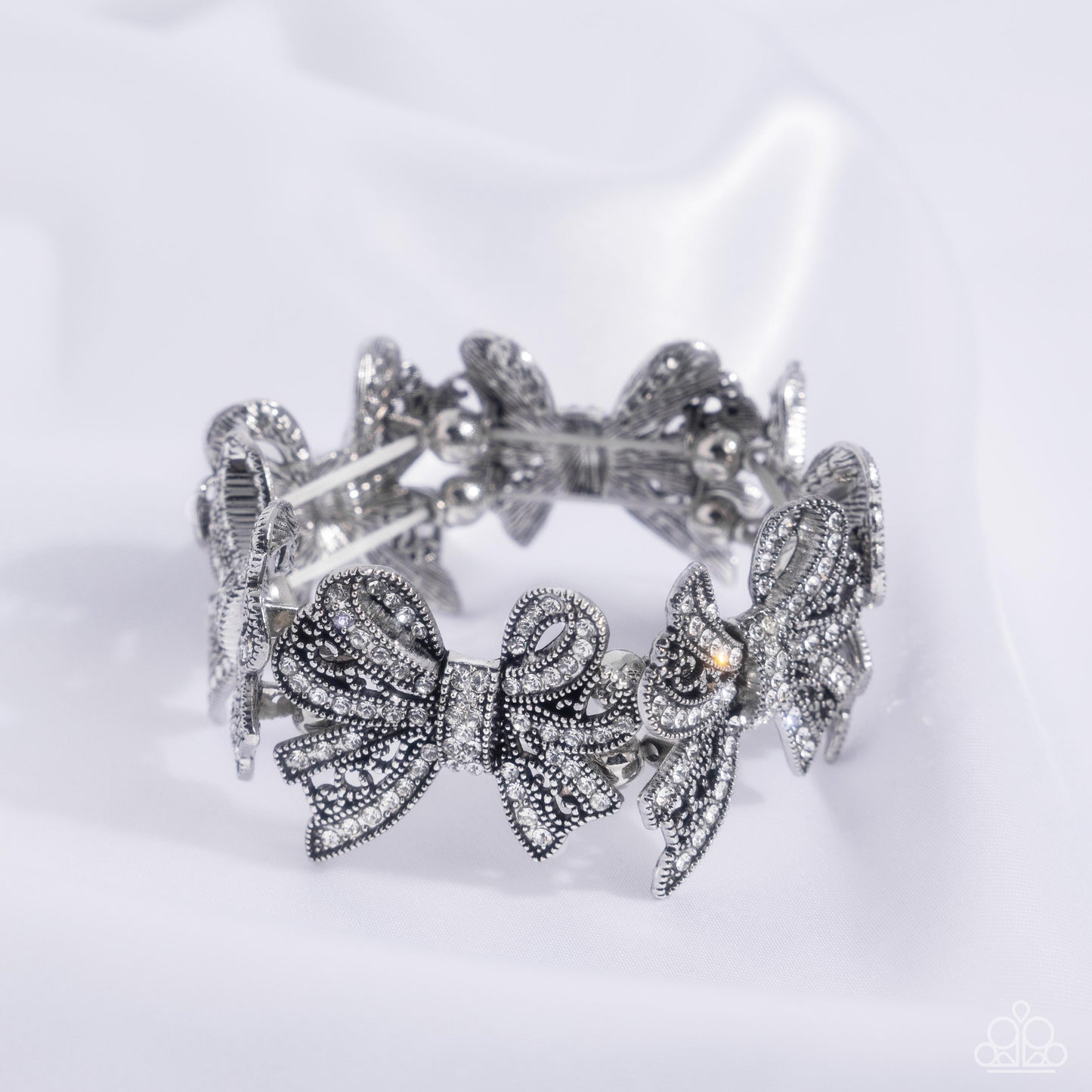 French Flourish - White Bracelet - Paparazzi - Dare2bdazzlin N Jewelry