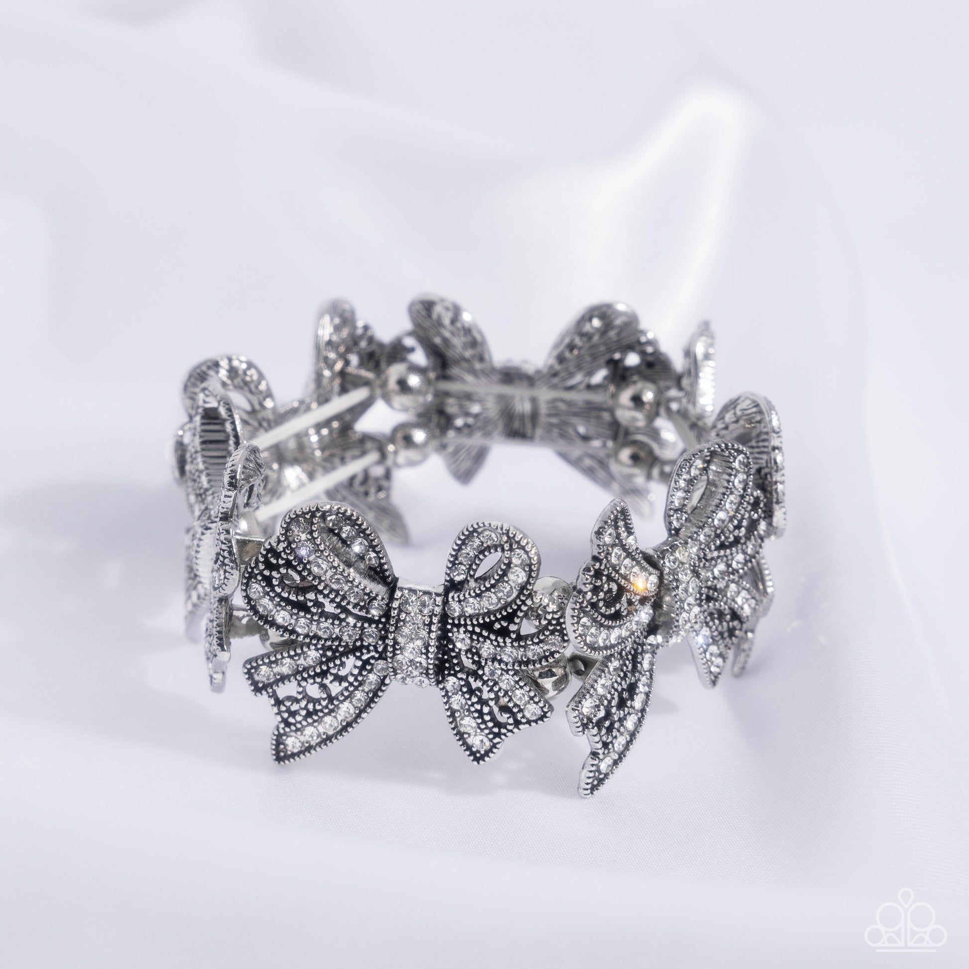 French Flourish - White Bracelet - Paparazzi - Dare2bdazzlin N Jewelry