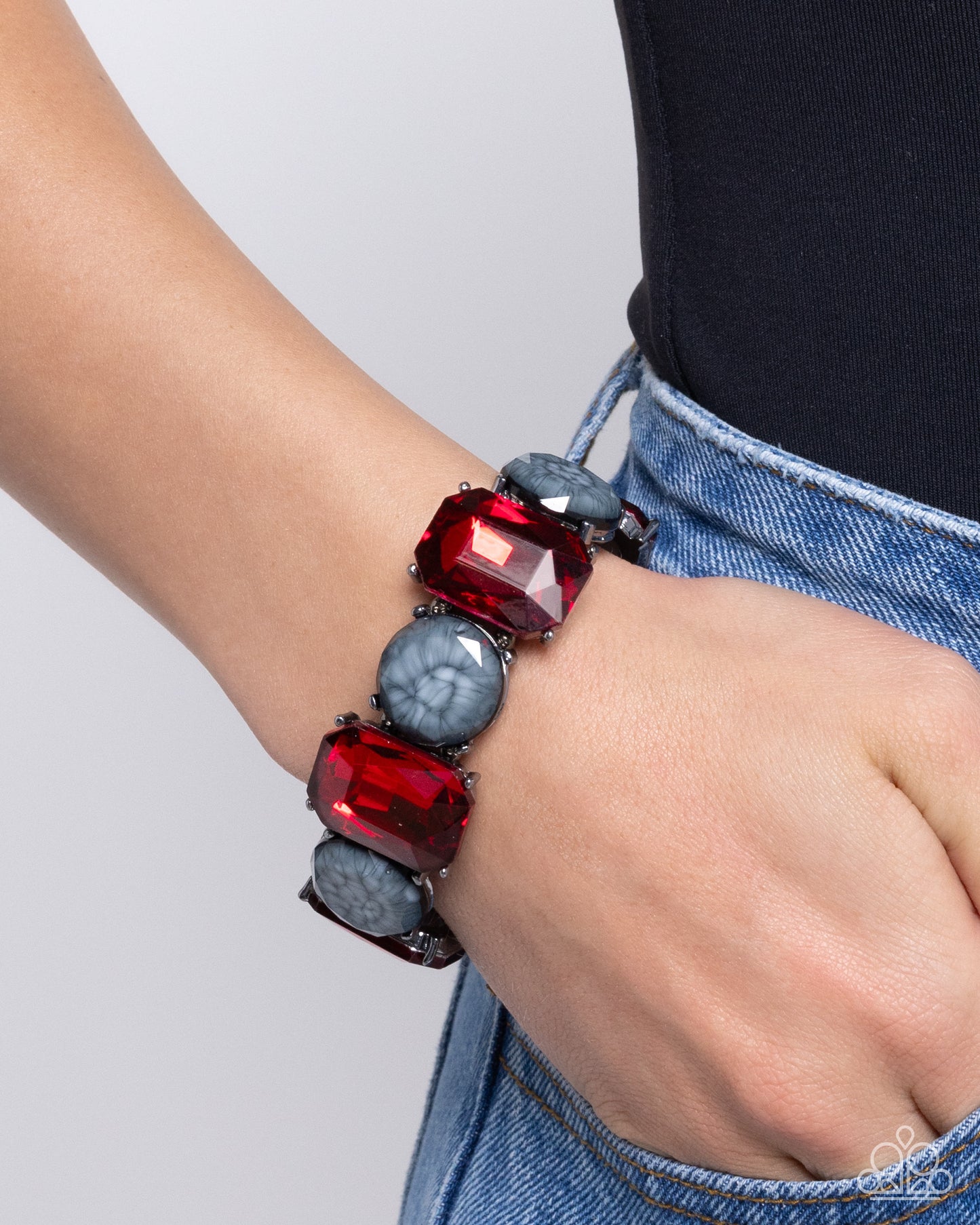 Cloudy Conversation - Red Bracelet - Paparazzi - Dare2bdazzlin N Jewelry