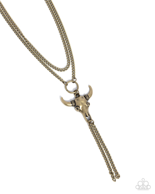 Layered Longhorn - Brass Necklace - Paparazzi - Dare2bdazzlin N Jewelry