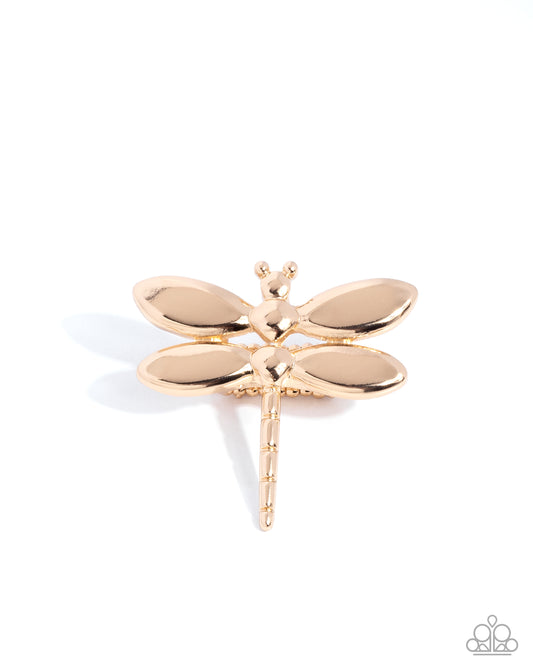 Durable Dragonfly - Gold Ring - Paparazzi - Dare2bdazzlin N Jewelry