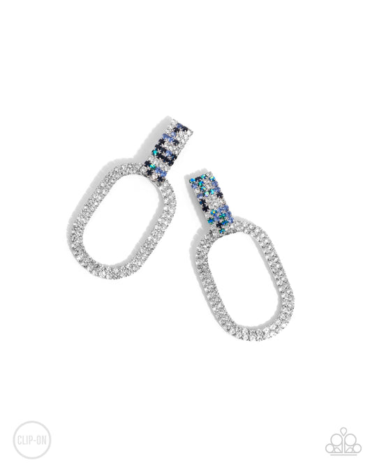 Guarded Glitz - Blue Clip-On Earring - Paparazzi - Dare2bdazzlin N Jewelry