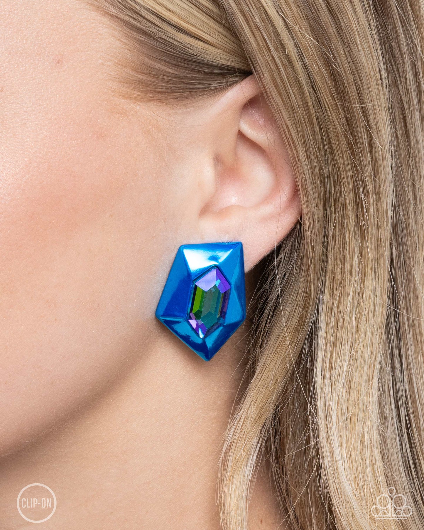 Dauntless Detail - Blue Clip-On Earring - Paparazzi - Dare2bdazzlin N Jewelry