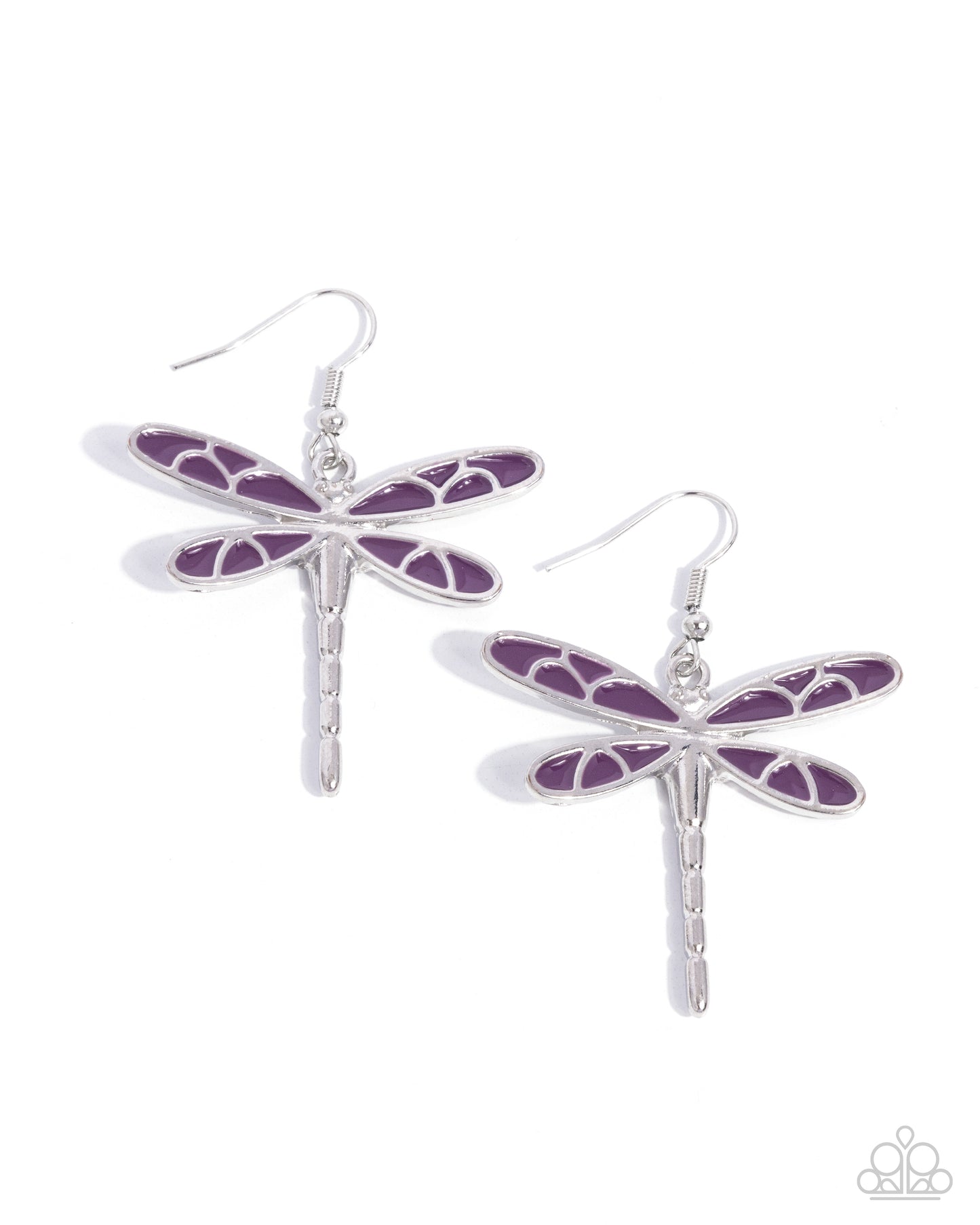 Dragonfly Descent - Purple Earring - Paparazzi - Dare2bdazzlin N Jewelry