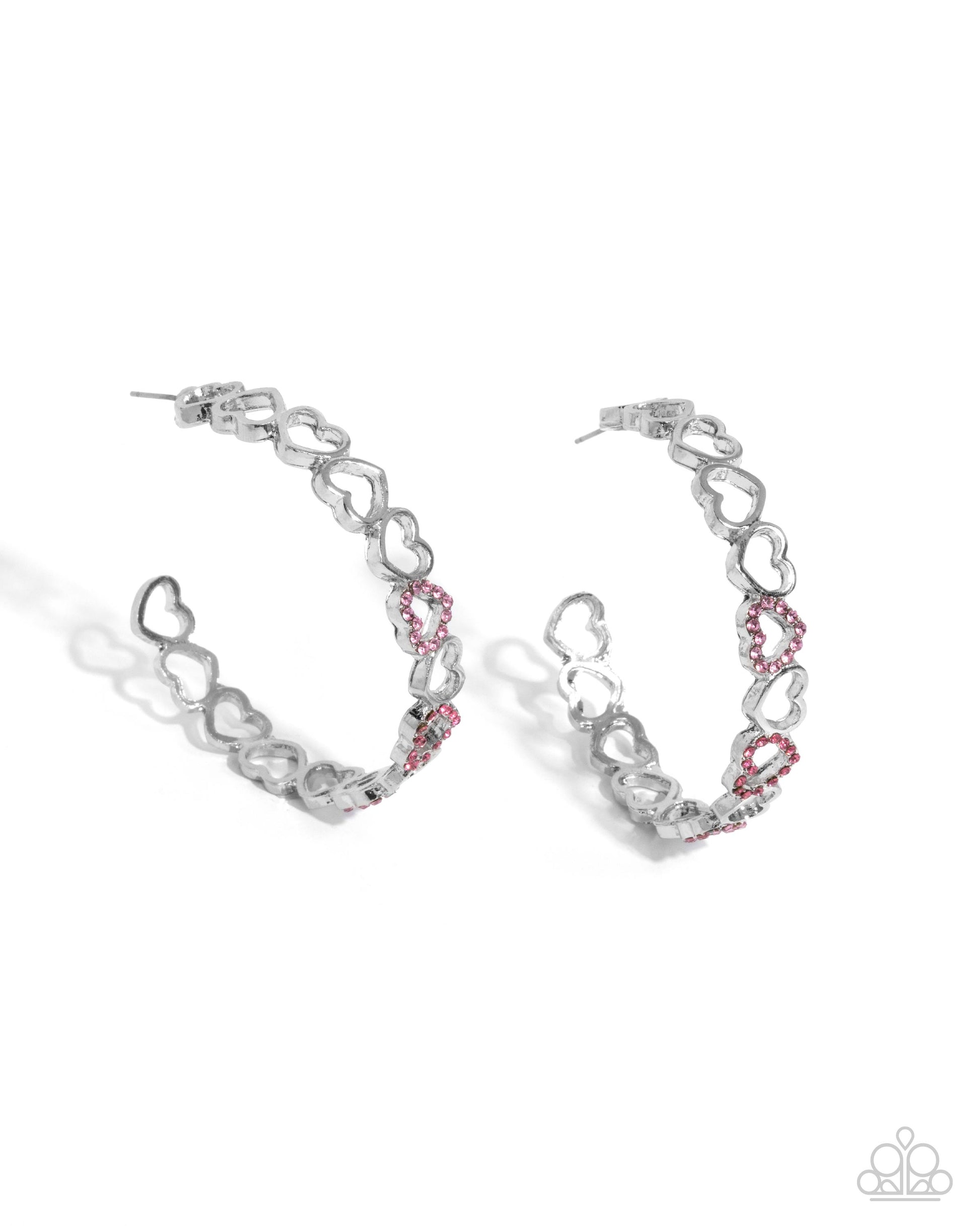 Happier Than Ever - Pink Hoop Earring - Paparazzi - Dare2bdazzlin N Jewelry