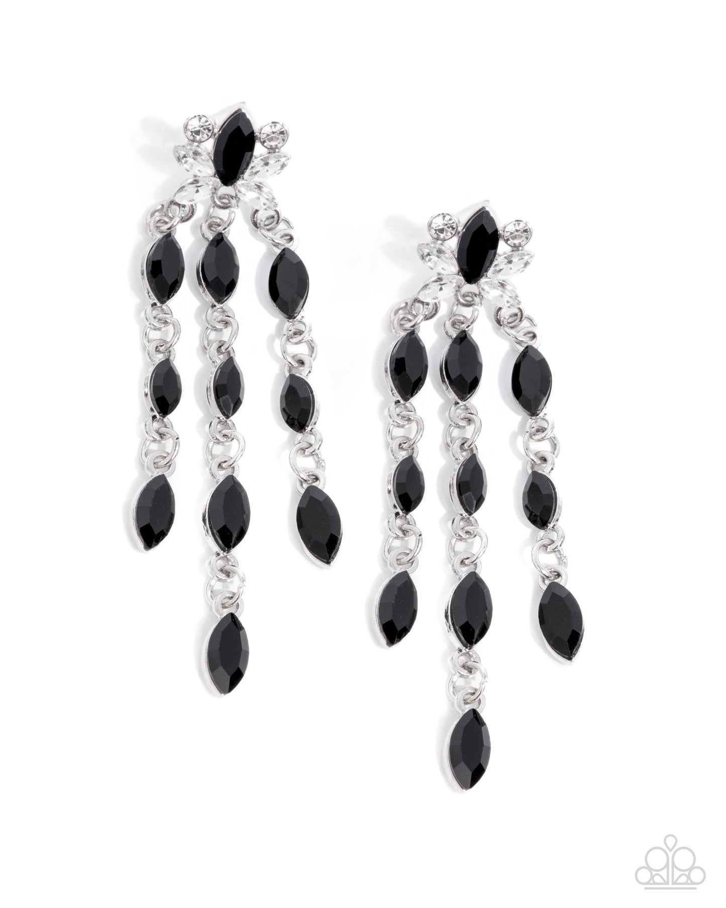 Lively Lure - Black Post Earring - Paparazzi - Dare2bdazzlin N Jewelry