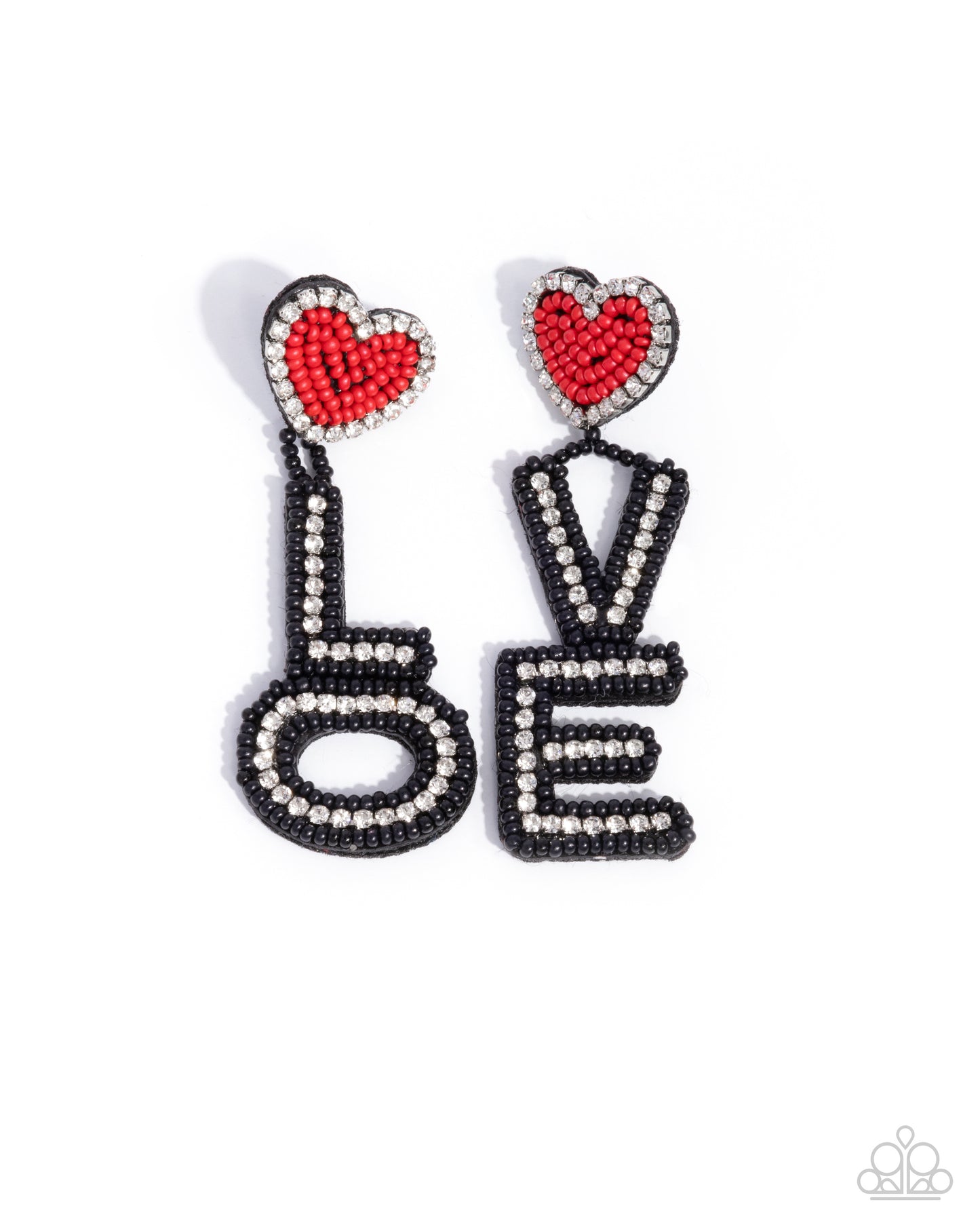 Visible Valentines - Black Post Earring - Paparazzi - Dare2bdazzlin N Jewelry