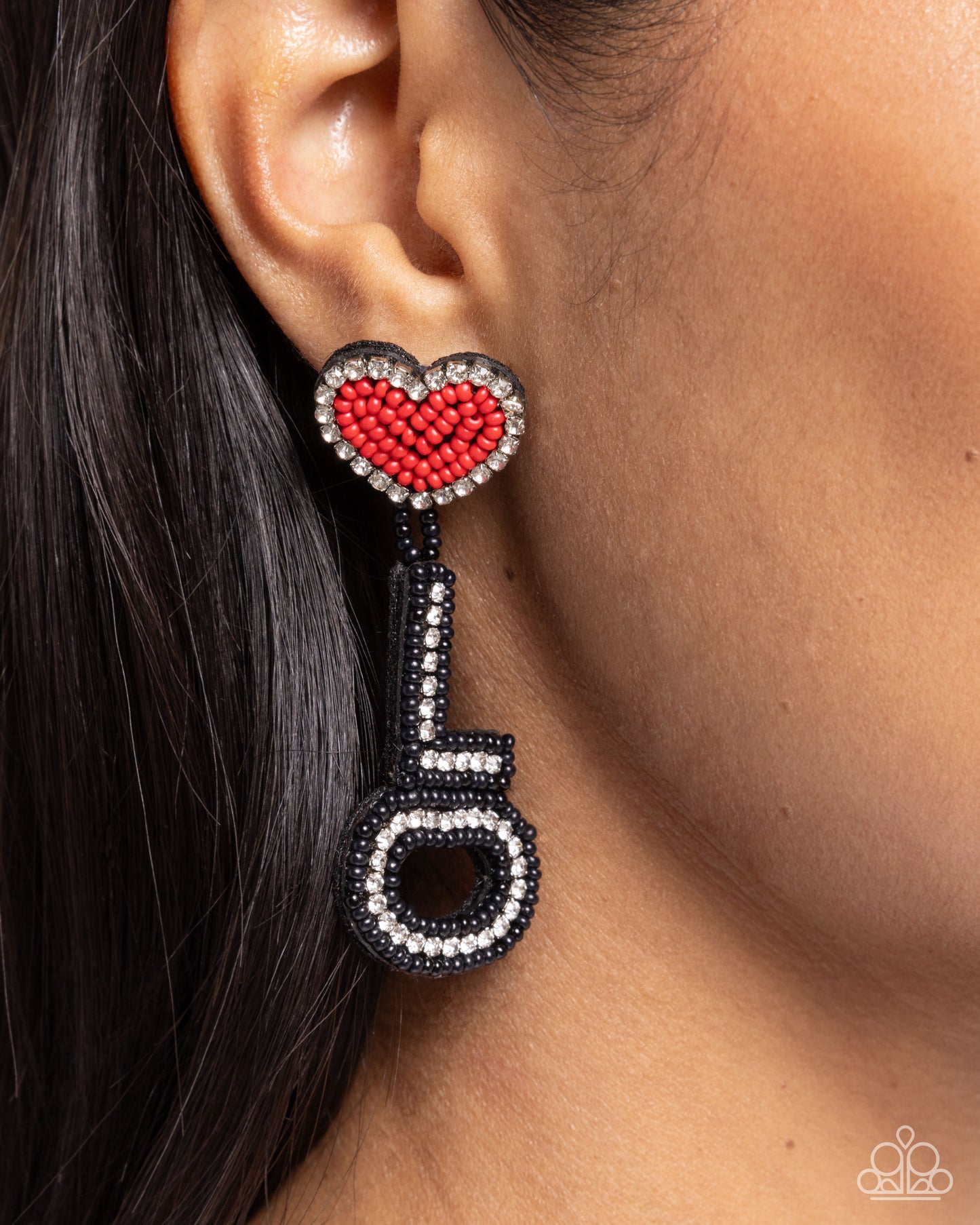 Visible Valentines - Black Post Earring - Paparazzi - Dare2bdazzlin N Jewelry