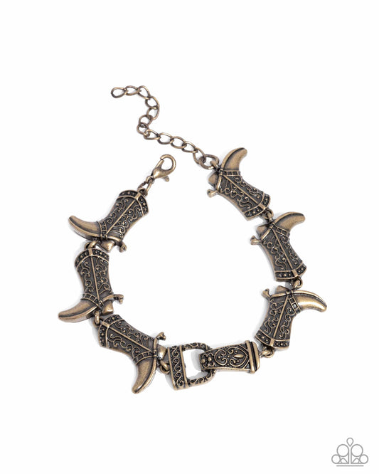 Candid Cowboy - Brass Bracelet - Paparazzi - Dare2bdazzlin N Jewelry