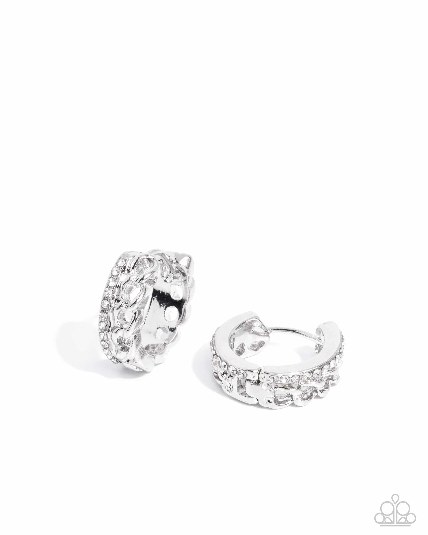 Lethal Layers - White Hoops Hinge Earring - Paparazzi - Dare2bdazzlin N Jewelry