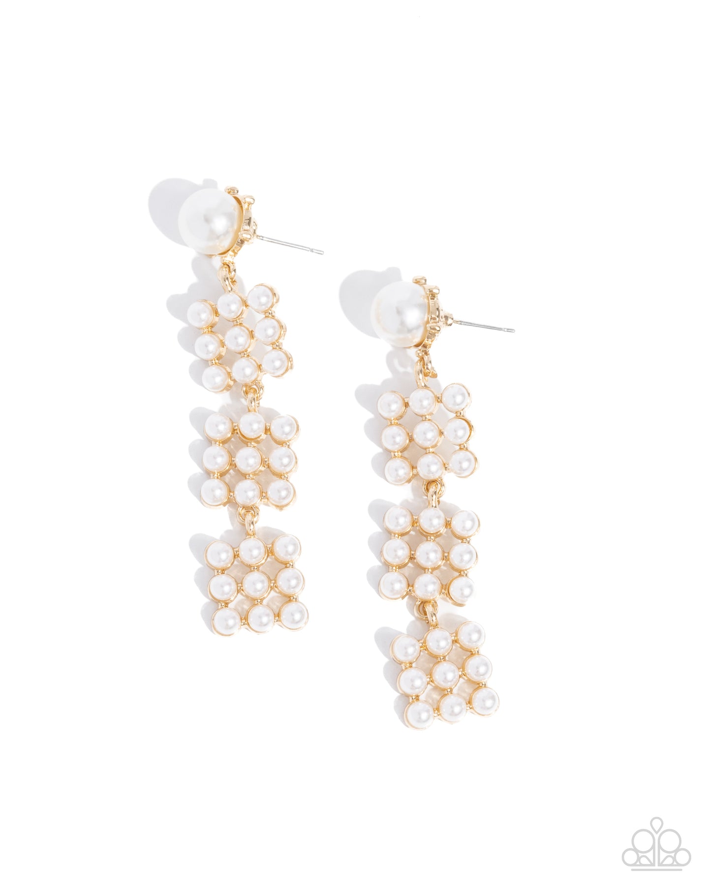 Pearl Pastime - Gold Post Earring - Paparazzi - Dare2bdazzlin N Jewelry
