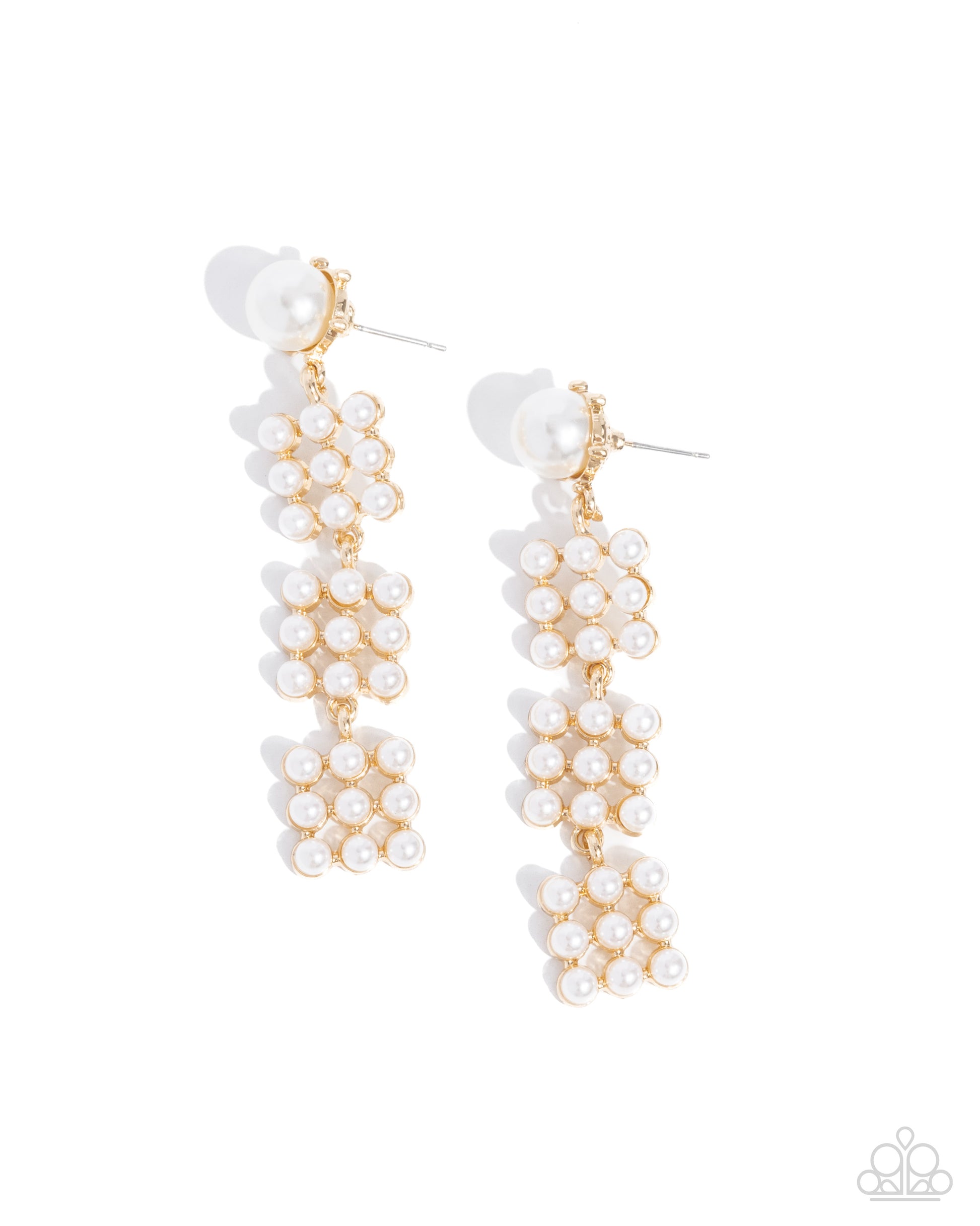 Pearl Pastime - Gold Post Earring - Paparazzi - Dare2bdazzlin N Jewelry