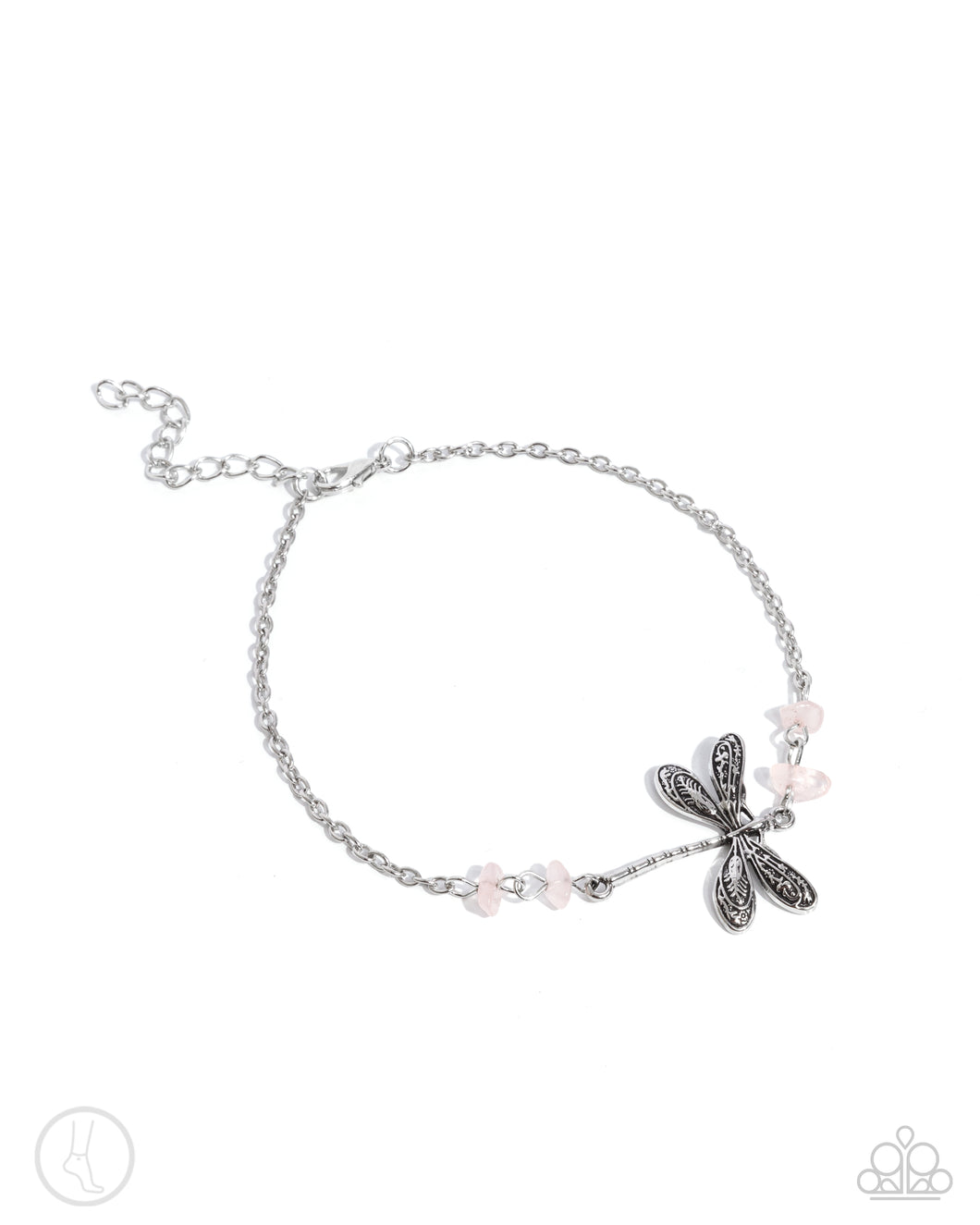 Dragonfly Dawn - Pink Anklet - Paparazzi